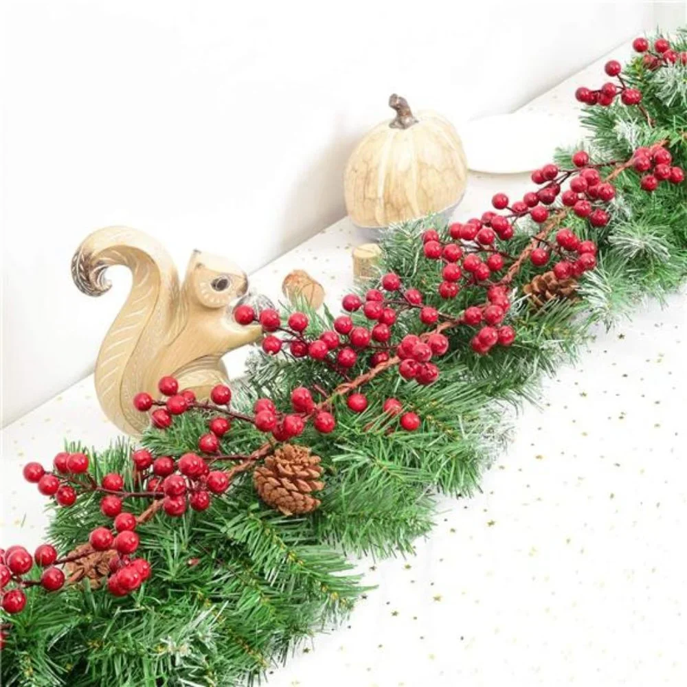 Red Berry Christmas Garland, 6FT Artificial Garland Indoor Outdoor Decoration